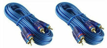 Load image into Gallery viewer, 2 Raptor (Metra) 20' Neon Blue Series RCA Audio Cable