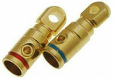 Absolute GRT102-2 One Pair 2 Gauge Gold Power Ring Terminal