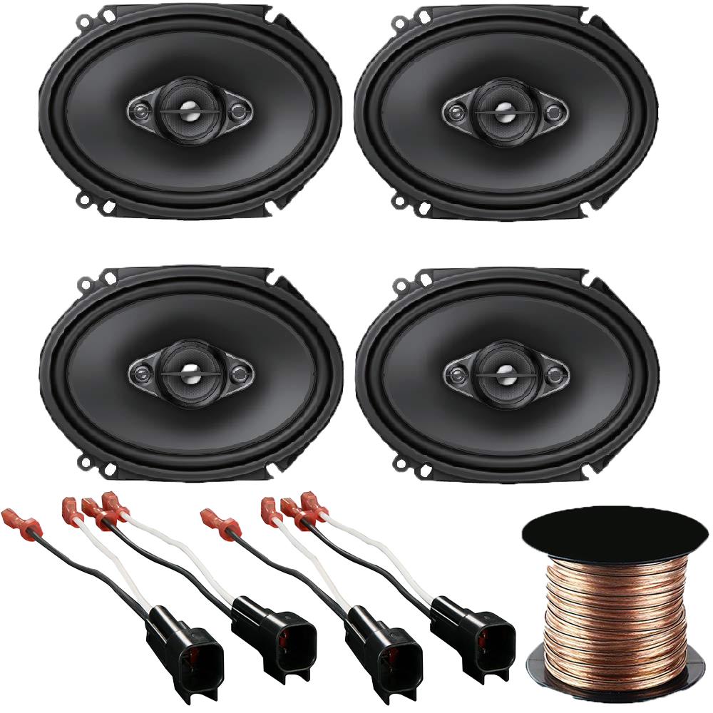 2 Pair Pioneer 350W Max (80W RMS) 6" x 8" Speaker Metra 72-5600 16g Speaker Wire