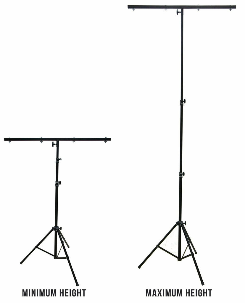 MR Dj LS-100 9 Ft DJ Lighting Tripod Portable Stage T-Bar Light Stand w/ Cross Bar FS-adapter