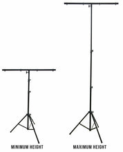 Load image into Gallery viewer, MR Dj LS-100 9 Ft DJ Lighting Tripod Portable Stage T-Bar Light Stand w/ Cross Bar FS-adapter