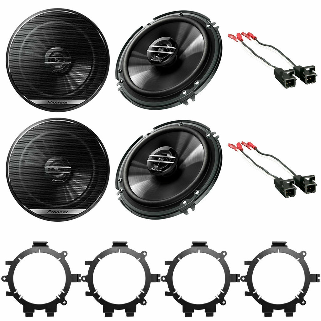 6.5" Car Audio Stereo Front & Rear Speakers W/Mounting Bracket & Harness