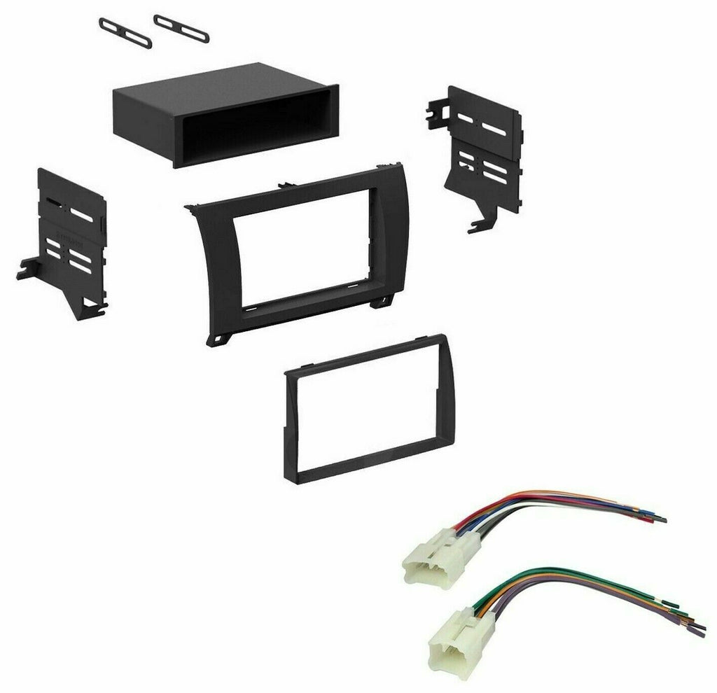 Car Radio Dash Install Kit with Pocket & Harness 2007-2012 Toyota Tundra Sequoia