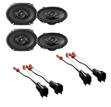 Load image into Gallery viewer, 4 Pioneer 6 x 8&quot; 4-Way Speakers + Wire Harness Speaker Connectors for Ford