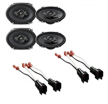 Charger l&#39;image dans la galerie, 4 PIONEER 6 x 8&quot; 4-WAY SPEAKERS + WIRE HARNESS Speaker Connectors for Select Ford GM Chevy Lincoln Mercury Mazda