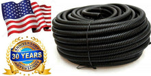 Charger l&#39;image dans la galerie, 50&#39; Feet 1/4&quot; Black Split Loom Wire Flexible Tubing Wire Cover