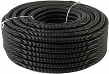 Load image into Gallery viewer, Patron 50 Feet Black 1/2&quot; Split Loom Split Wire Loom Conduit Corrugated Plastic Tubing Sleeve for Various Automotive, Home, Marine, Industrial Wiring Applications, Etc.
