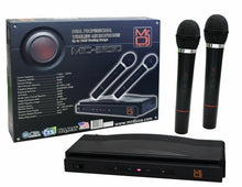 Load image into Gallery viewer, MR DJ MIC3250 Dual Channel Wireless Microphone System Set with 2 Handheld Mic