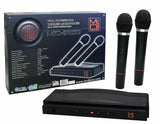 Dual Frequency RF Wireless Dual Microphone System Low Battery LED Indicators 100 Feet Range Karaoke Mic with 1/4