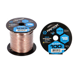 Raptor RSW18-100 Speaker Wire 18GA CLEAR 100FT - Vice Series