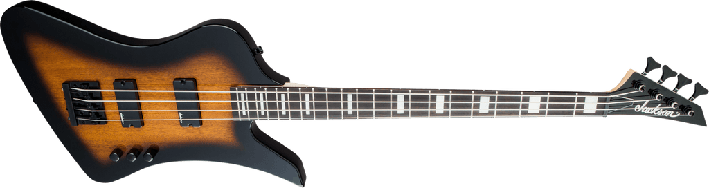 Jackson JS Series Kelly™ Bird Bass IV JS2, Amaranth Fingerboard, Tobacco Burst