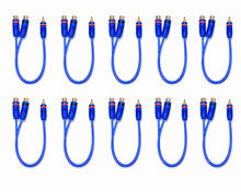 Charger l'image dans la galerie, 10 Absolute ABC-2F1M BLUE Y-Adapter 2Female to 1Male RCA Interconnect Audio Cable