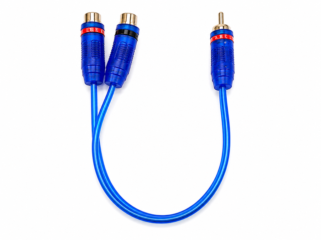 10 Absolute ABC-2F1M BLUE Y-Adapter 2Female to 1Male RCA Interconnect Audio Cable