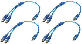 4 Absolute ABC-2F1M BLUE Y-Adapter 2Female to 1Male RCA Interconnect Audio Cable