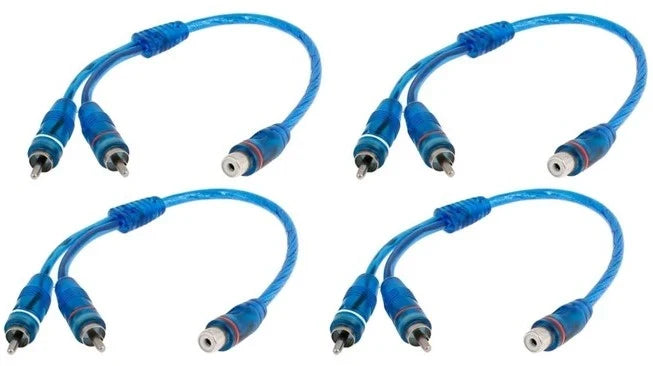 20 Absolute RCA Audio Cable "Y" Adapter Splitter 1 Female to 2 Male Plug Cable
