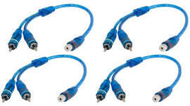 4 Absolute ABC-1F2M BLUE Y-Adapter 1F-2M RCA Interconnect Audio Cables