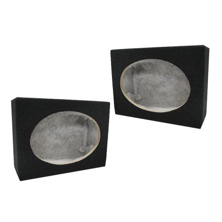 Absolute 2 New Wedge Style 6"x9" Black Car Audio Speaker Box Enclosures Pair