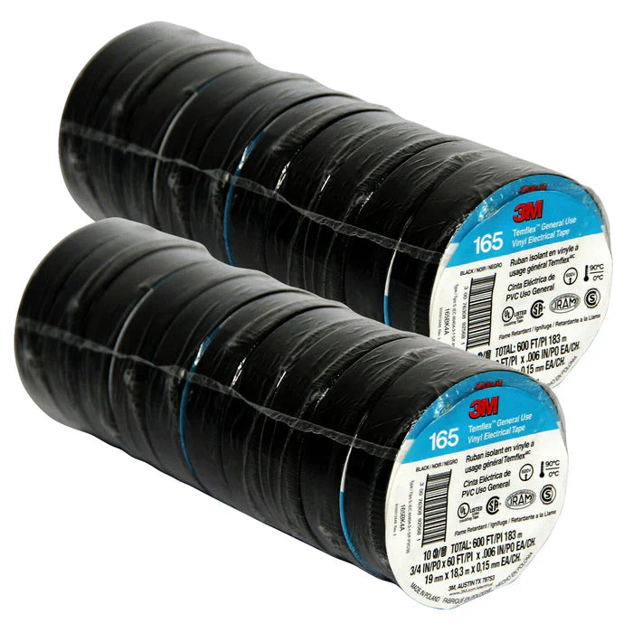 25 3M 165 Temflex 1700 Economy Grade Vinyl Electrical Tape, 3/4 in x 60 feet