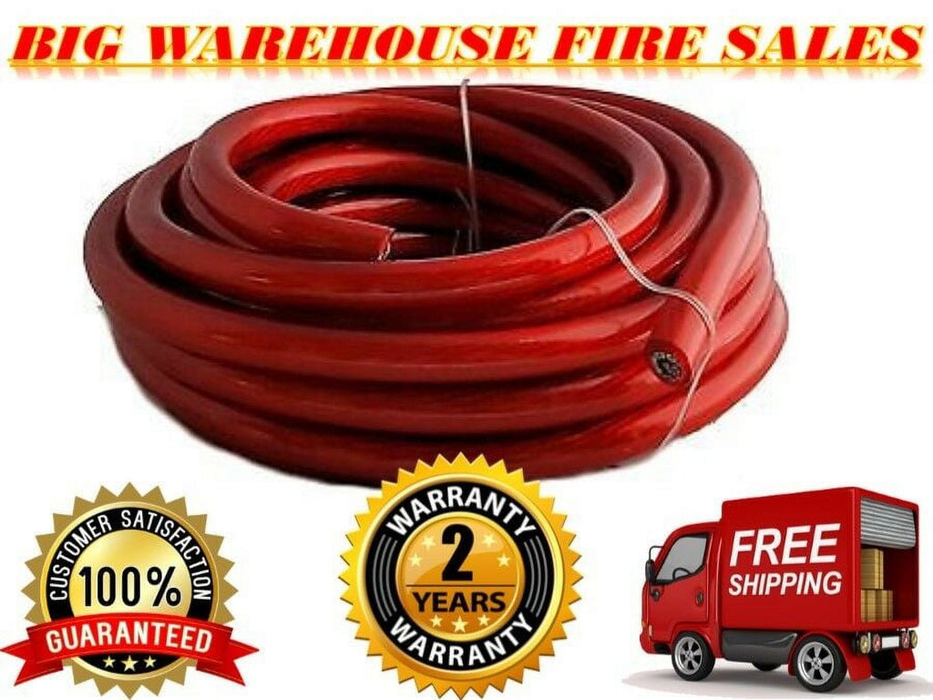PATRON 25 FEET PREMIUM 0 GAUGE RED POWER / GROUND WIRE CABLE 1/0 GAUGE CAR AUDIO