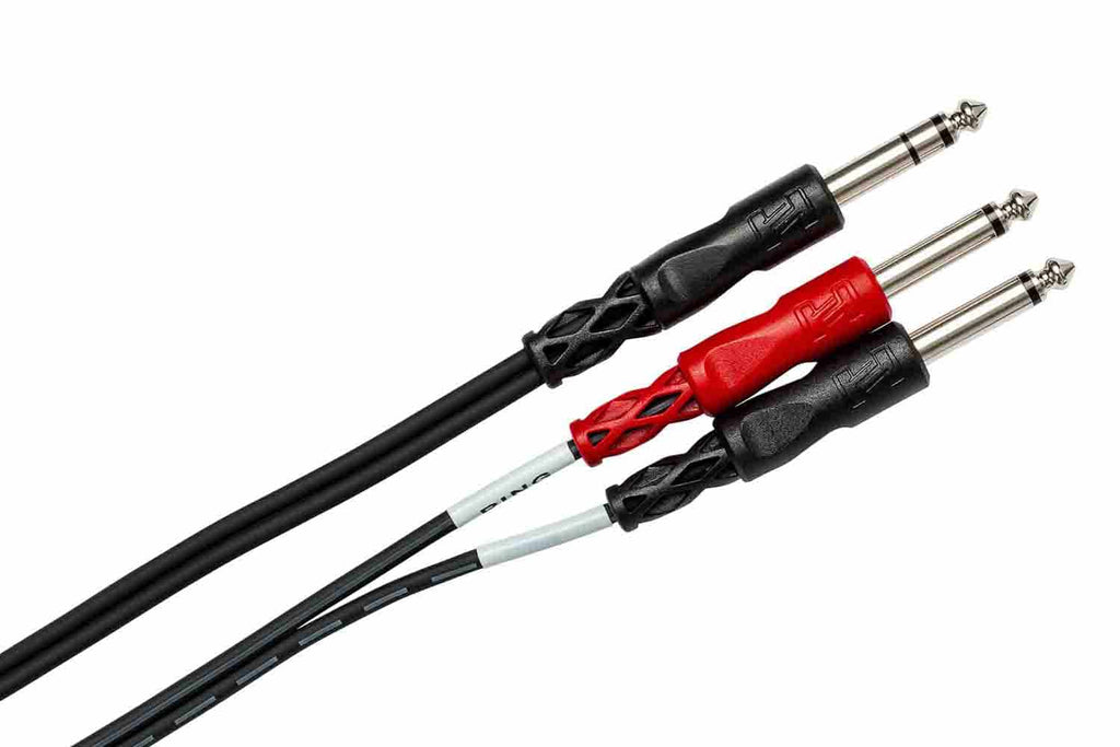 Hosa STP-203 Insert Cable, 1/4 in TRS to Dual 1/4 in TS - 3 Meter