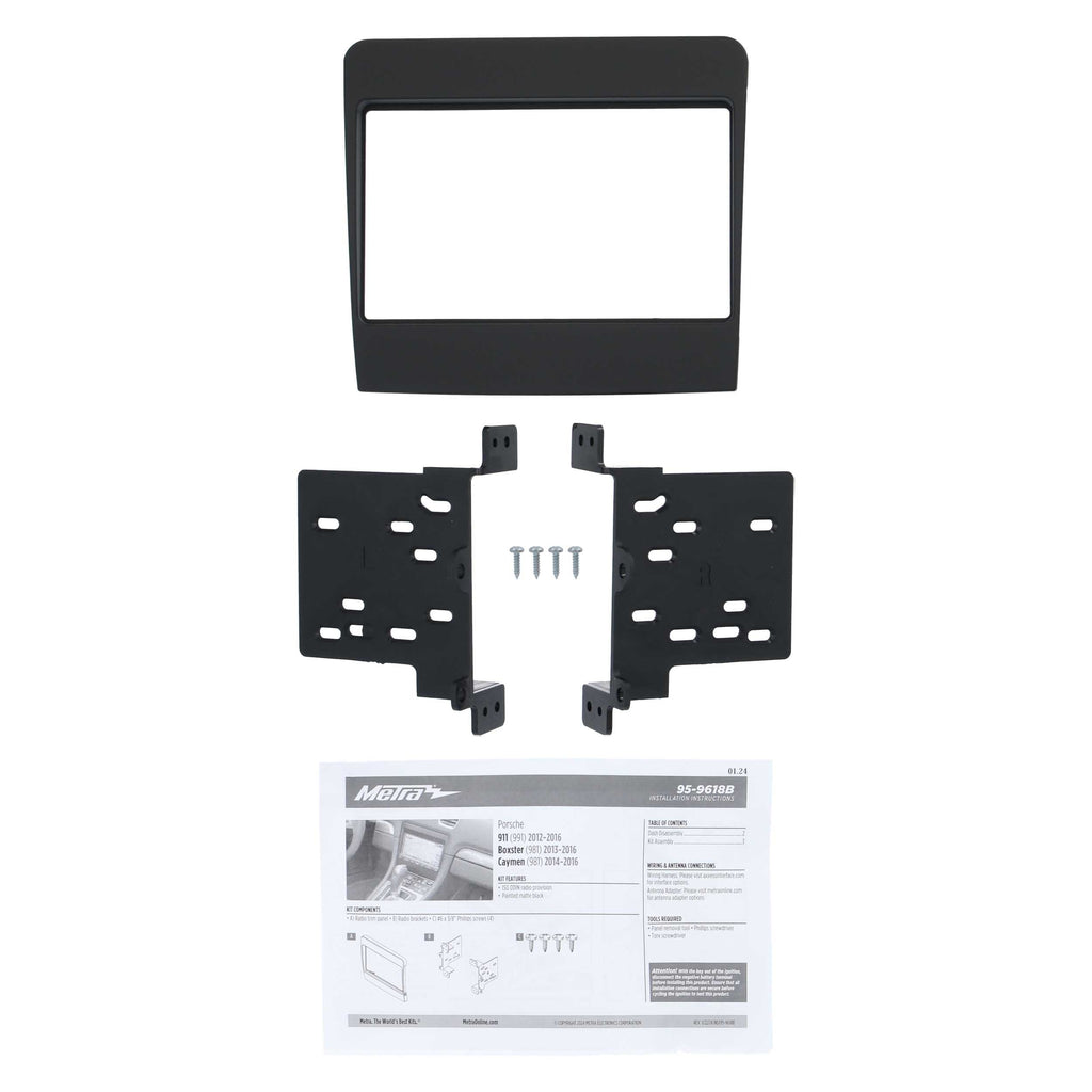 Metra 95-9618B Double-DIN Car Stereo Dash Kit - Compatible Fits for Porsche 911 2012-2016 | Boxster/Cayman 2013-2016