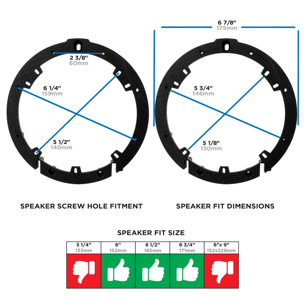 Metra 82-7805 Speaker Plate Compatible Fits Acura/Honda 2006-2020 6-6.75" Pair