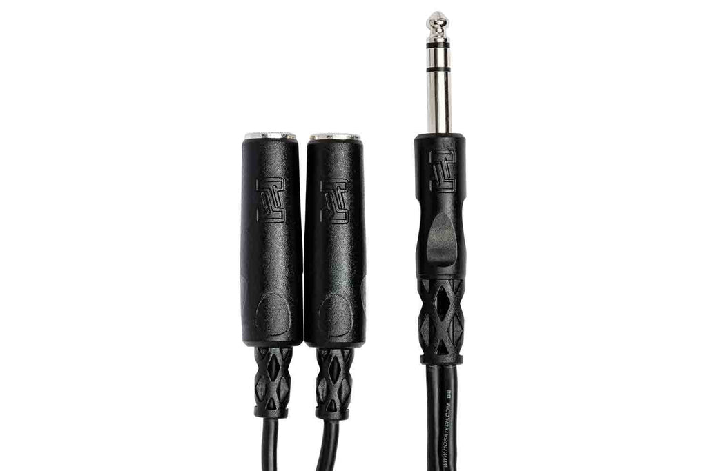 Hosa YPP-118 Y Cable, 1/4 in TRS to Dual 1/4 in TRSF