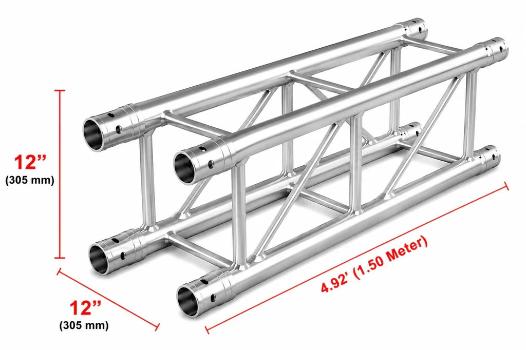 MR DJ USA DTSQ492 4.92 ft (1.50 Meter) 12" Square Aluminum Box Truss Segment