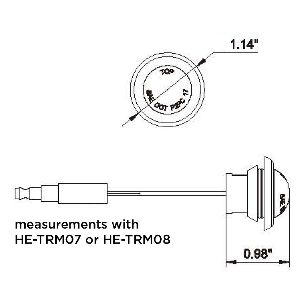 Heise Trailer HE-TR7503 Round White Marker/Clearance Light - .75 Inch, 3 LED