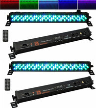 Charger l'image dans la galerie, 2 MR DJ MINI STRIP 19" 120 LED 5 Channel DMX RGB Color Strip DJ Wash Up Light Bar