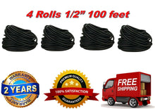 Charger l'image dans la galerie, Absolute USA 4 rolls 100 feet 1/2" split wire loom conduit polyethylene tubing black sleeve tube