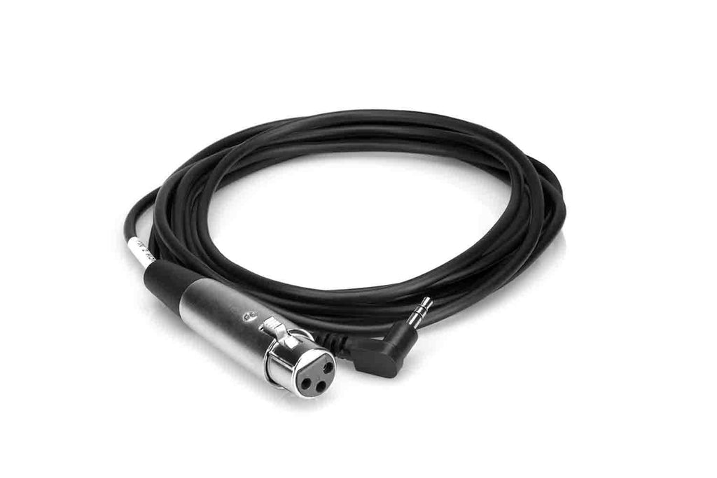 Hosa XVM-105F Camcorder Microphone Cable, XLR3F to Right-angle 3.5 mm TRS – 5 Feet