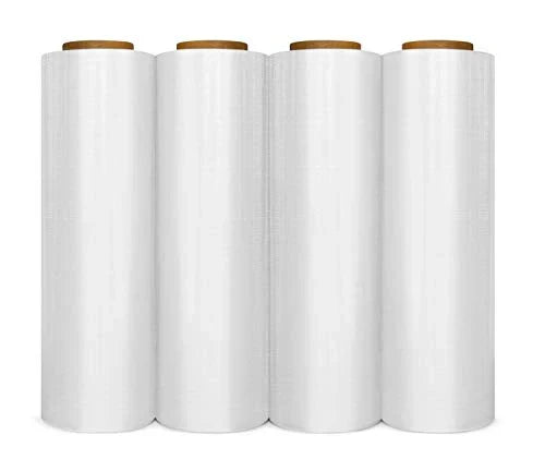 4 Rolls 18" 6000' 3" Core 80 Gauge Industrial Shrink Wrap Plastic Stretch Film