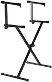 MR DJ KS500 2 Tier Double X Keyboard Stand Adjust Height Portable Two-Tier Stand