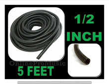 Load image into Gallery viewer, 5 FT 1/2" INCH Split Loom Tubing Wire Conduit Hose Cover Auto Home Marine Black