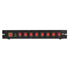 Load image into Gallery viewer, MR DJ PSC250 Rack Mountable 8 Port Power Switcher Surge Protectors Red Toggles ON / OFF Power Center, Power Strip, Power Supply, AC 110V/220V Outlet Surge Protector