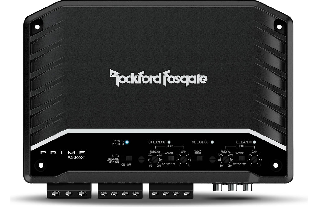 Rockford Fosgate R2-300X4 300W Amplifier + 4 Gauge Amp Kit