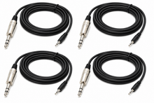 Load image into Gallery viewer, 4 MR DJ CEQS6 6 ft 1/4" TRS (Stereo) Male to 1/8" (3.5mm) TRS Stereo Audio Cable
