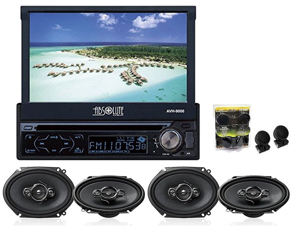 Absolute AVH-9000 7-Inch In-Dash Car Stereo + 2 Pairs Of Pioneer TS-G6820S 6x8" & TW600