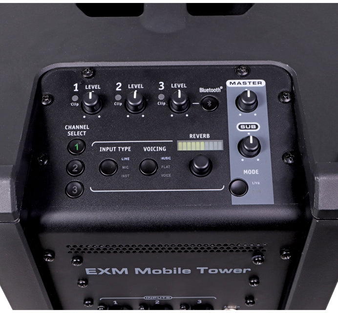 Yorkville EXMMOBILET Excursion Series Battery Powered Bluetooth Mobile Tower Portable PA System 126dB