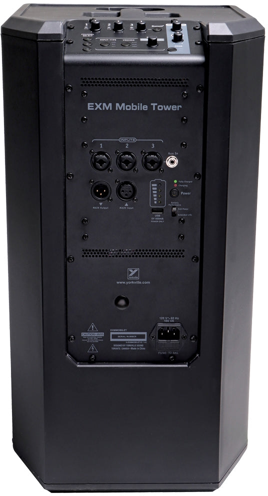 Yorkville EXMMOBILET Excursion Series Battery Powered Bluetooth Mobile Tower Portable PA System 126dB