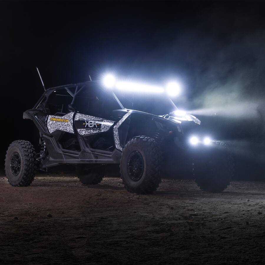 Hexcore STL10LB 10-Inch Straight LED Light Bar, Driving Beam with Amber & White Position Light