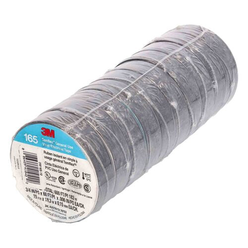 Install Bay 3M165-10 3M™ Vinyl Electrical Tape - .75 Inch x 60 Feet - 10 Pack