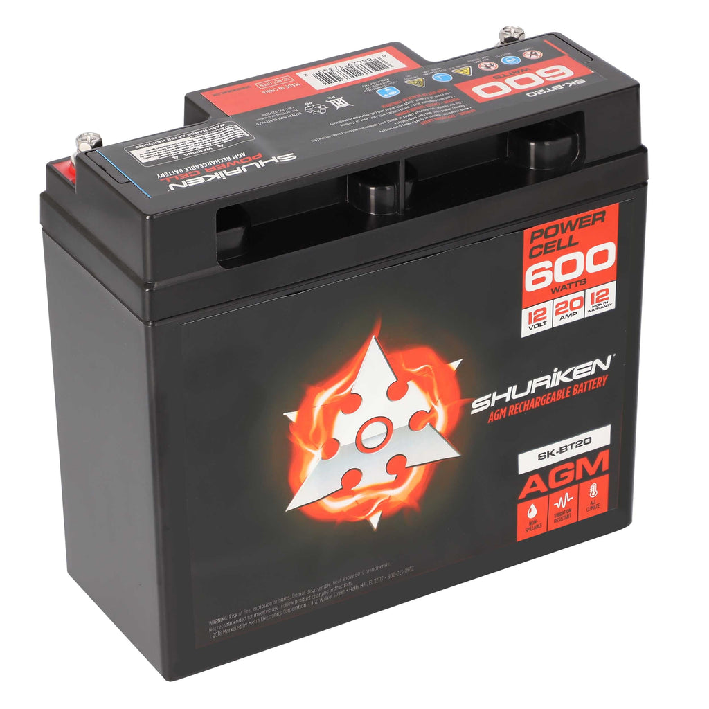 Shuriken SK-BT20 12V High Performance AGM Power Cell Battery for Systems Up To 600 Watts