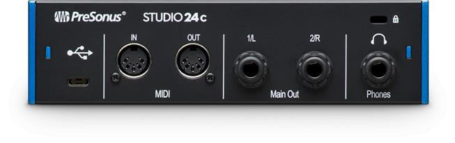 PreSonus Studio 24c 2x2, 192 kHz, USB Audio Interface with Studio One Artist and Ableton Live Lite DAW Recording Software