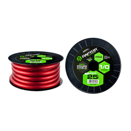 Raptor R51-0-25R 25ft 1/0 AWG RED Pro-series OFC Power Cable