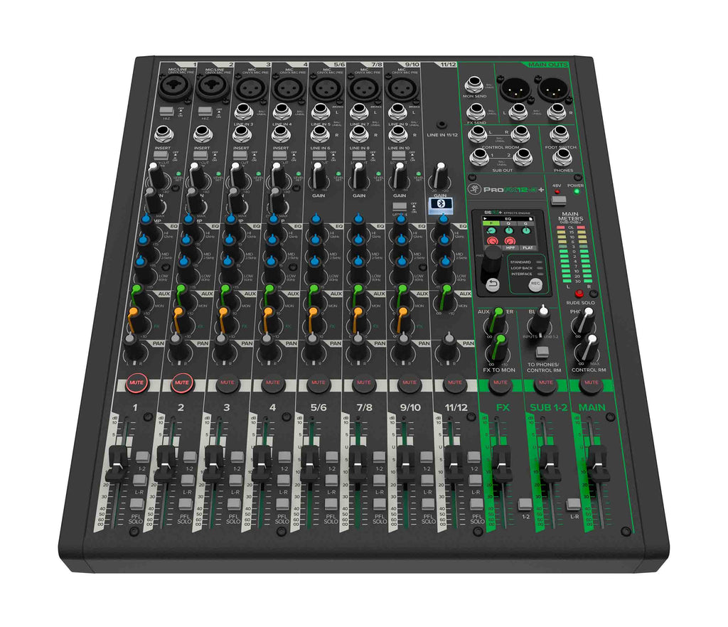 Mackie ProFX12v3+, 12-Channel Analog Mixer with Enhanced FX, USB Recording Modes and Bluetooth