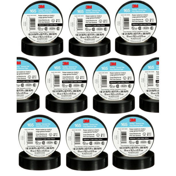 3M Temflex 1700 Electrical Tape 60 Feet, 5 Sets (10 Rolls)