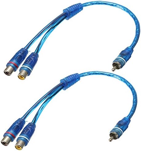 2 Absolute ABC-2F1M BLUE Y-Adapter 2F-1M RCA Interconnect Audio Cable