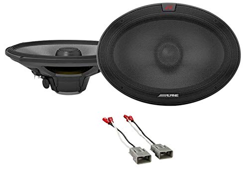 2 ALPINE R-S69.2 300 Watt 6x9" Car Audio Coaxial 2-Way Speakers Bundle with METRA 72-7800 Speaker Connector Harness For 1986-2011 Honda Civic